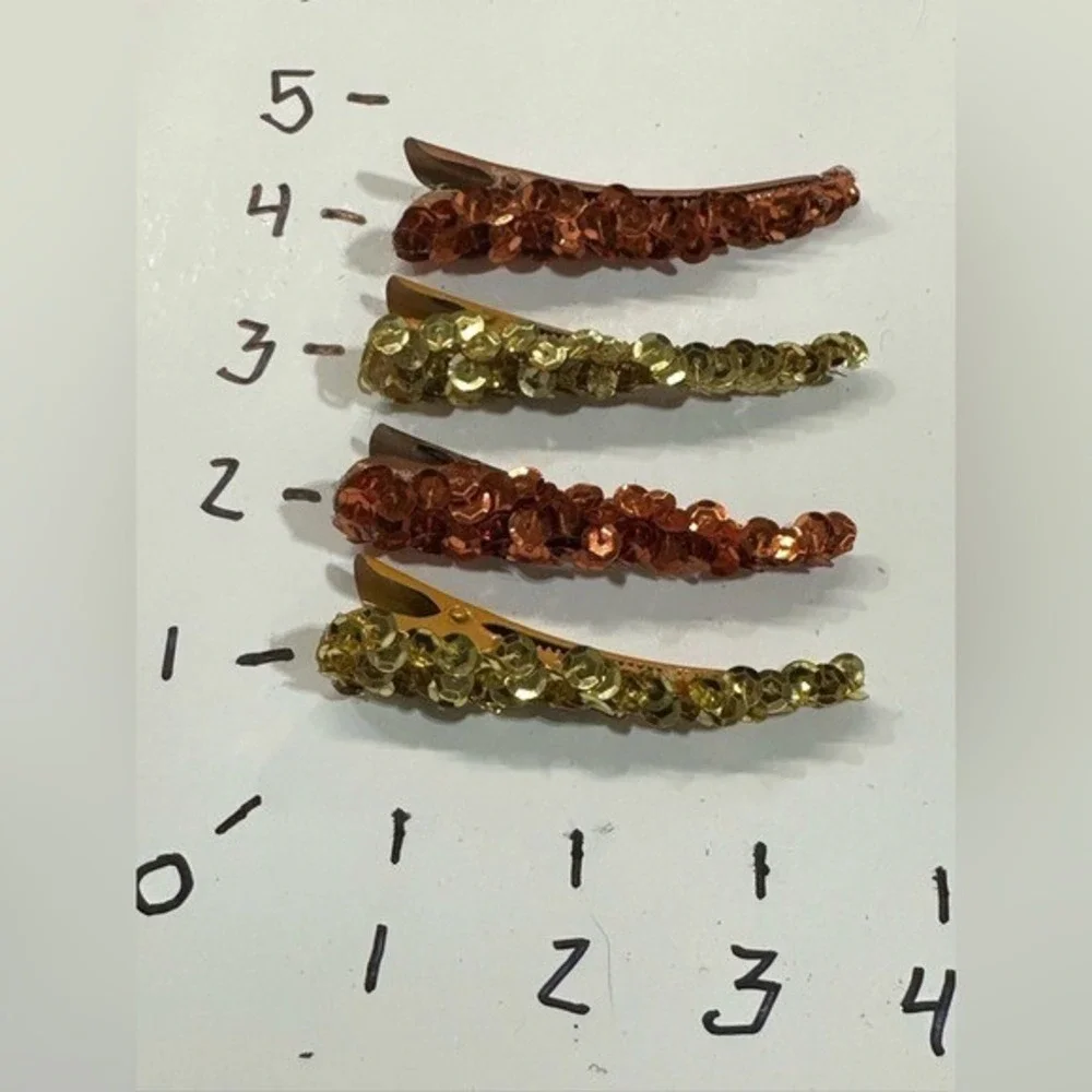NEW Hair Accessories set of 4 small gold‎ & bronze